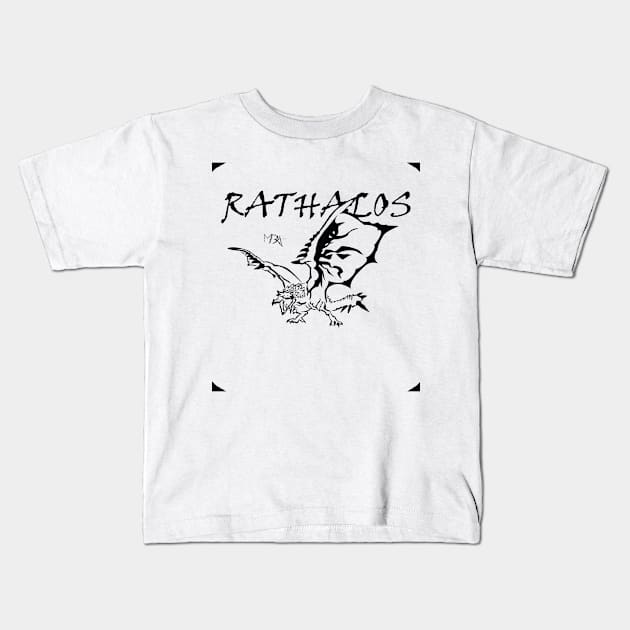 Rathalos Stile Black Kids T-Shirt by Milekor